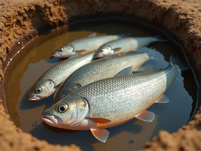 Nile Tilapia in a commercial African fish farming pond, showing clear water and professional infrastructure