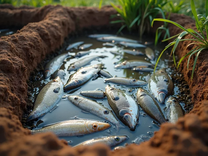 Tilapia in a well-aerated commercial pond