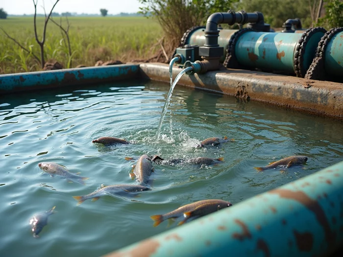 Biological filtration system for commercial tilapia pond
